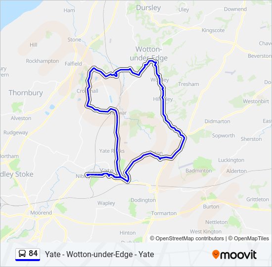 84 bus Line Map