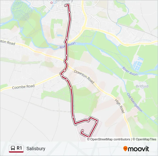 R1 Bus Line Map