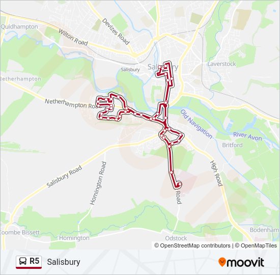 R5 Bus Line Map
