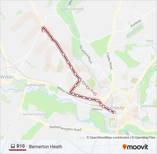 R10 bus Line Map