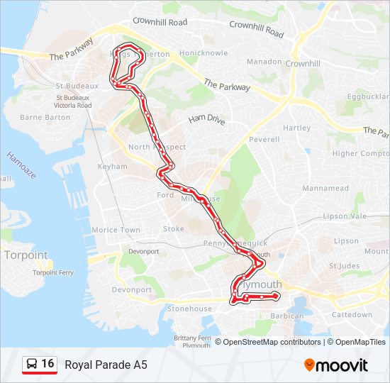 16 Bus Line Map