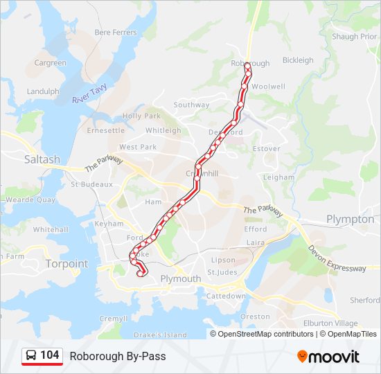 104 Bus Line Map