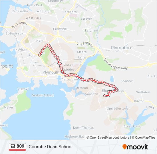 809 Bus Line Map