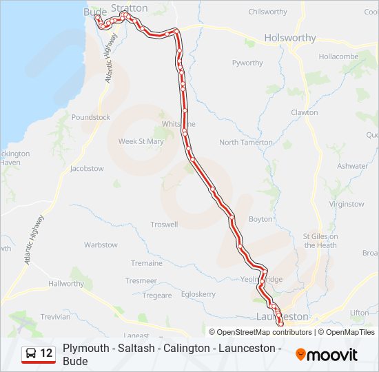 12 Bus Line Map