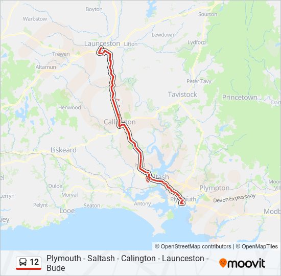 12 Bus Line Map