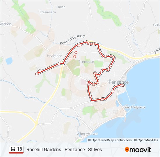 16 bus Line Map