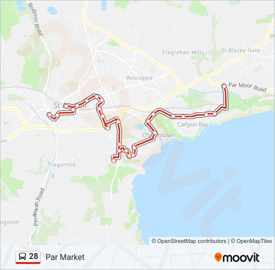 28 Bus Line Map