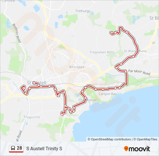 28 Bus Line Map