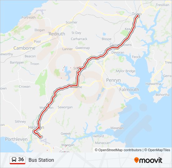 36 Bus Line Map