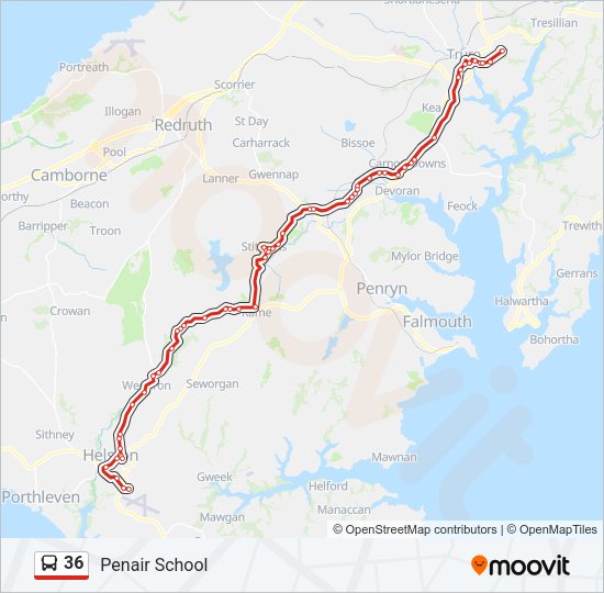 36 Bus Line Map