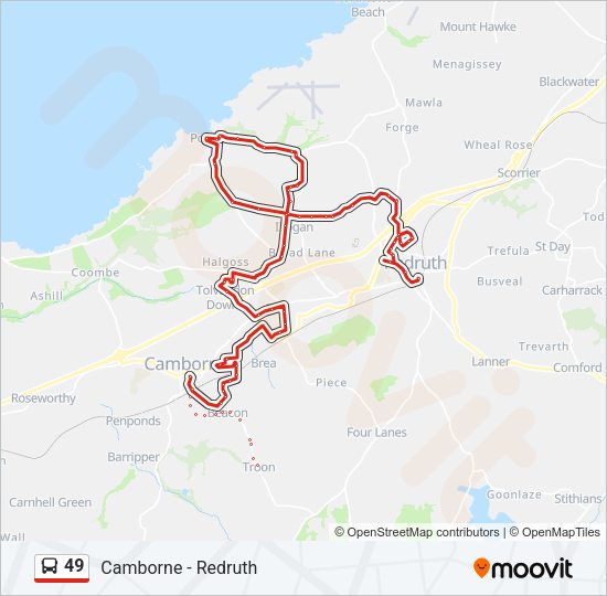 49 Bus Line Map