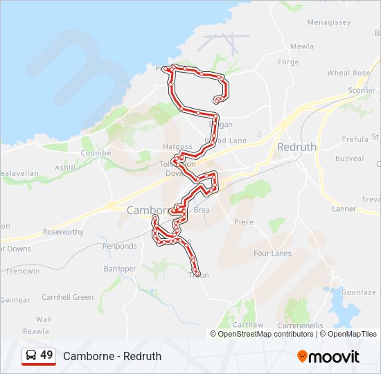 49 Bus Line Map