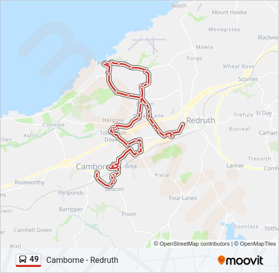 49 Bus Line Map