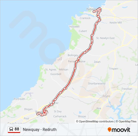 88 Route: Schedules, Stops & Maps - Redruth School (Updated)