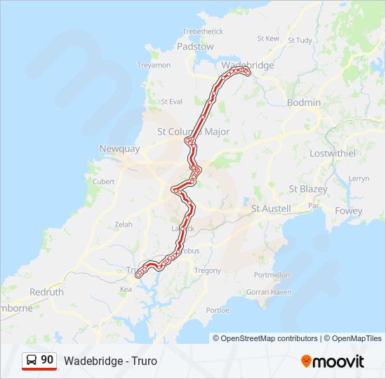 90 Bus Line Map