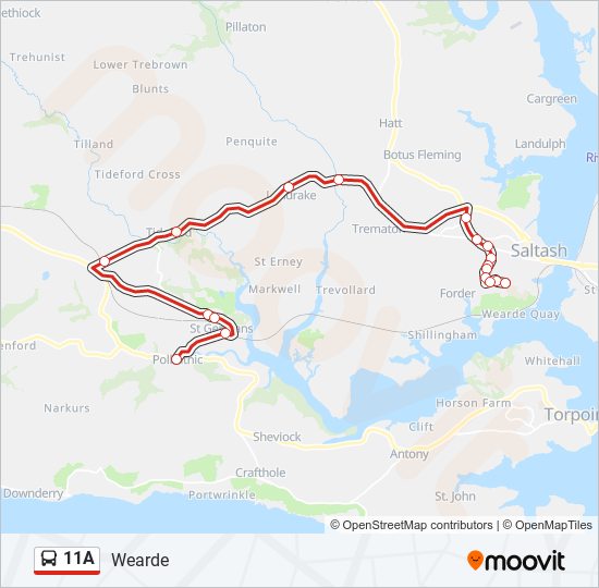 11A Bus Line Map