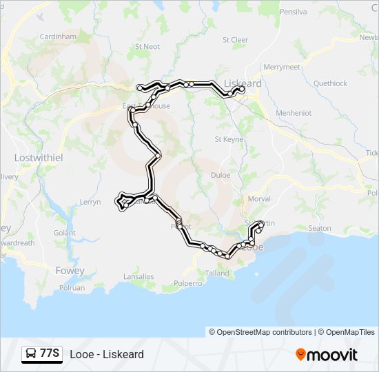 77S Bus Line Map