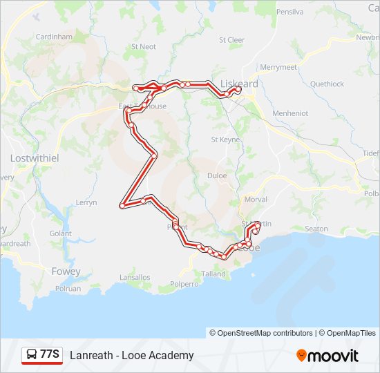 77S bus Line Map