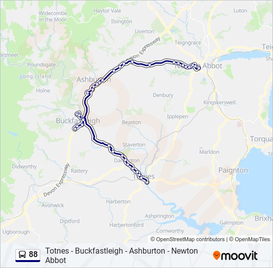 88 Route: Schedules, Stops & Maps - Totnes (Updated)