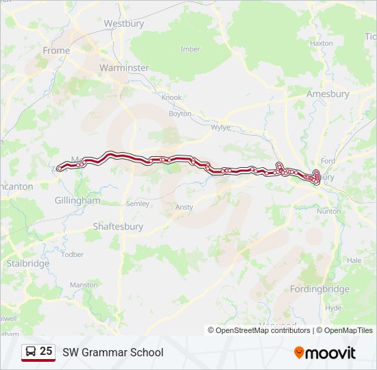 25 Bus Line Map