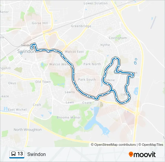 13 Bus Line Map