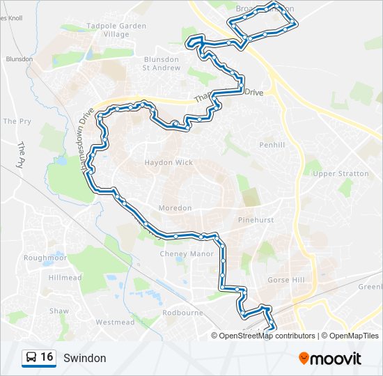 16 Bus Line Map
