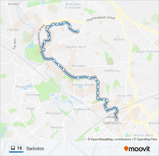 16 Bus Line Map