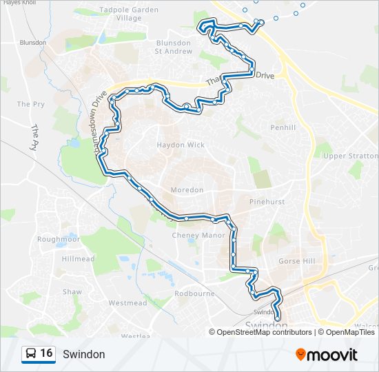 16 Bus Line Map
