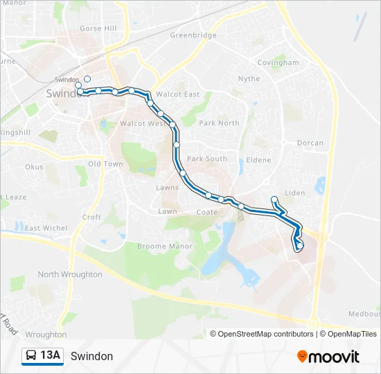 13A Bus Line Map
