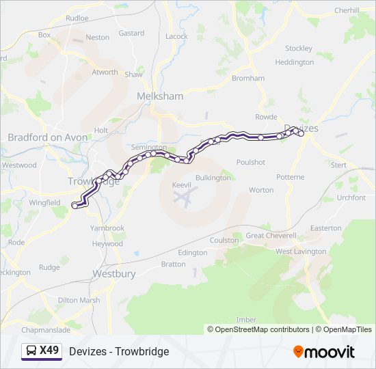 x49 Route Schedules, Stops & Maps Trowbridge (Updated)