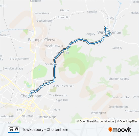 W Bus Line Map