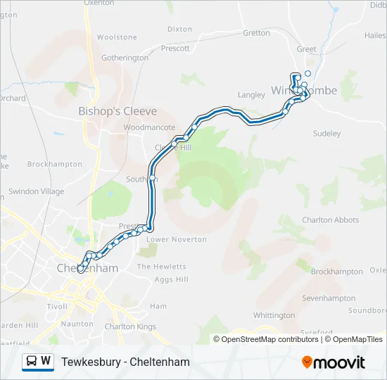 W Bus Line Map