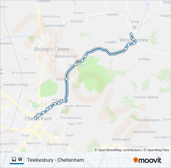W Bus Line Map