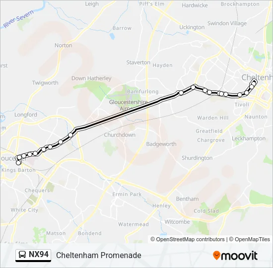 NX94 Bus Line Map