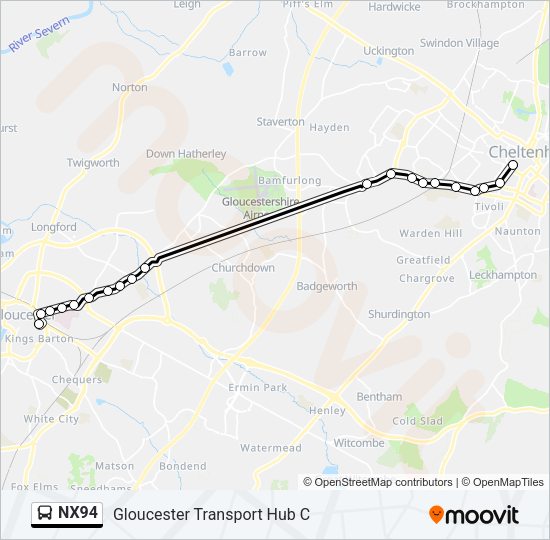 NX94 Bus Line Map