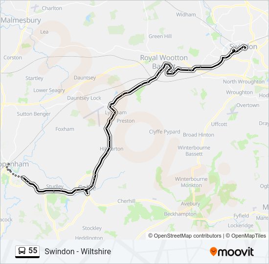 55 Bus Line Map