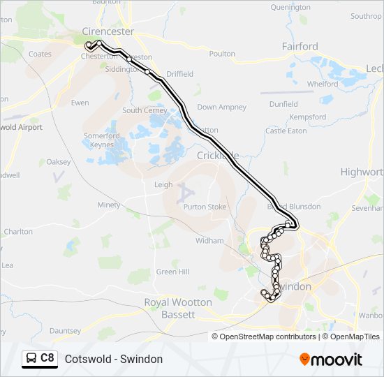 C8 Bus Line Map