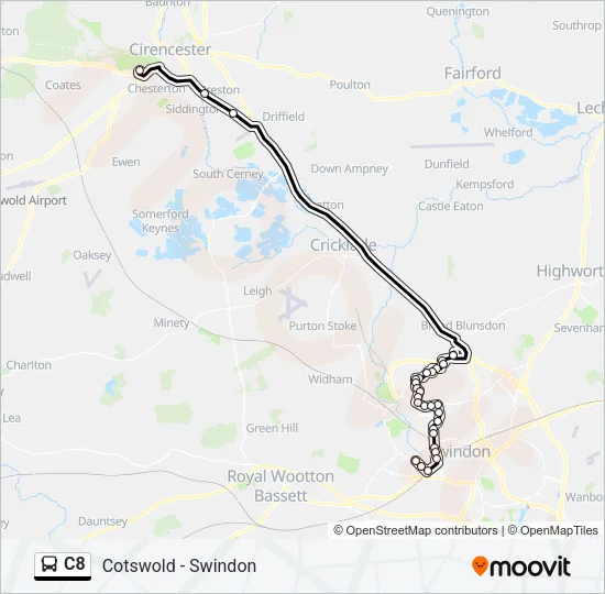 C8 Bus Line Map