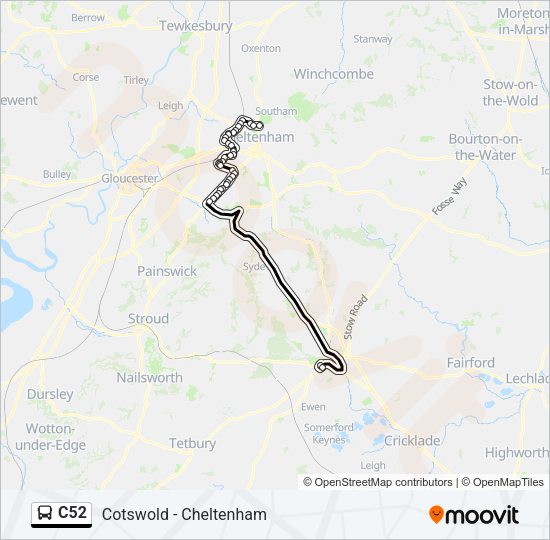 C52 Bus Line Map