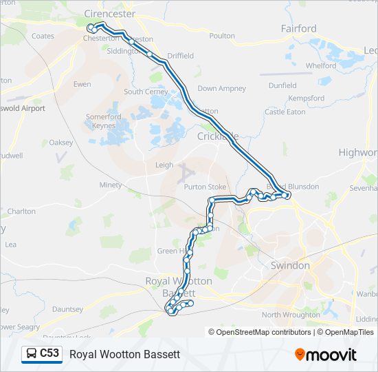 c53 Route: Schedules, Stops & Maps - Royal Wootton Bassett (Updated)