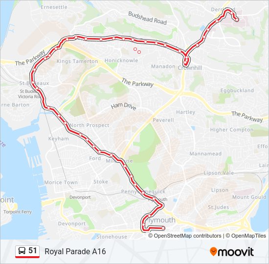 51 Bus Line Map