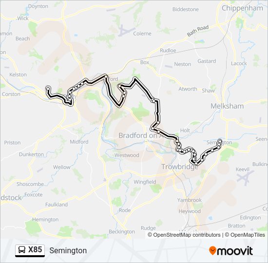 X85 Bus Line Map