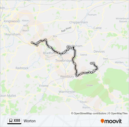 x88 Route Schedules, Stops & Maps Worton (Updated)
