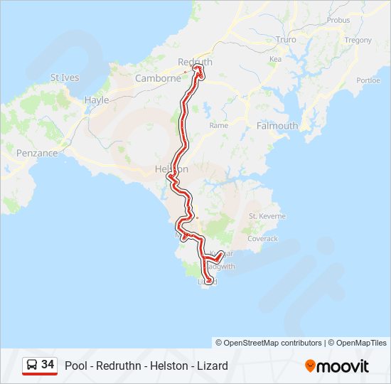 34 Bus Line Map