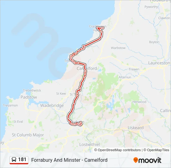 181 Route: Schedules, Stops & Maps - Bodmin (Updated)