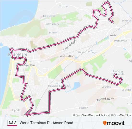 7 Route Schedules, Stops & Maps Worle (Updated)