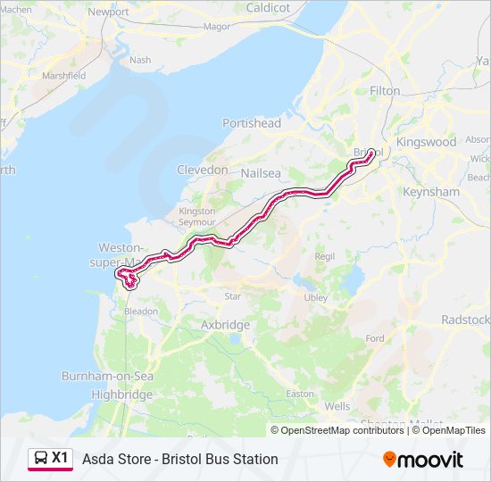 x1 Route: Schedules, Stops & Maps - Weston-Super-Mare (Updated)