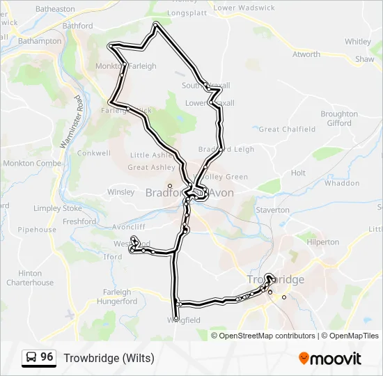 96 Route: Schedules, Stops & Maps - Trowbridge (Wilts) (Updated)