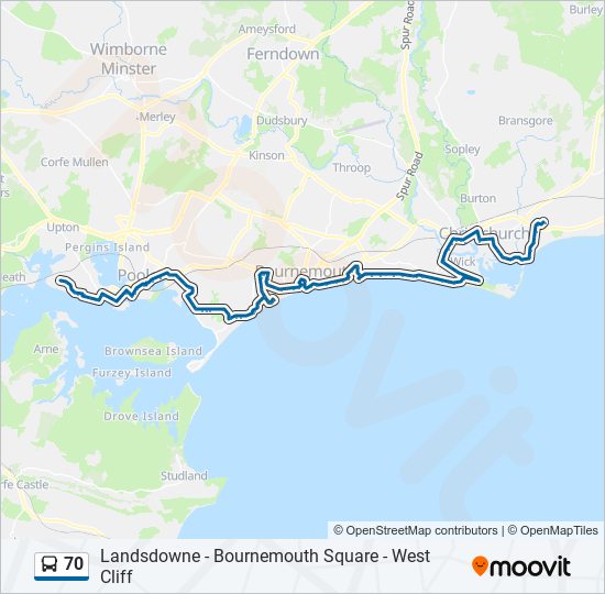 70 bus Line Map