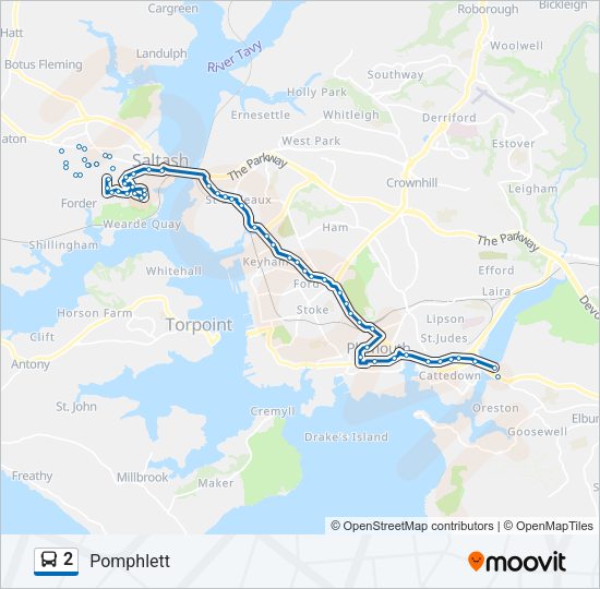 2 Bus Line Map